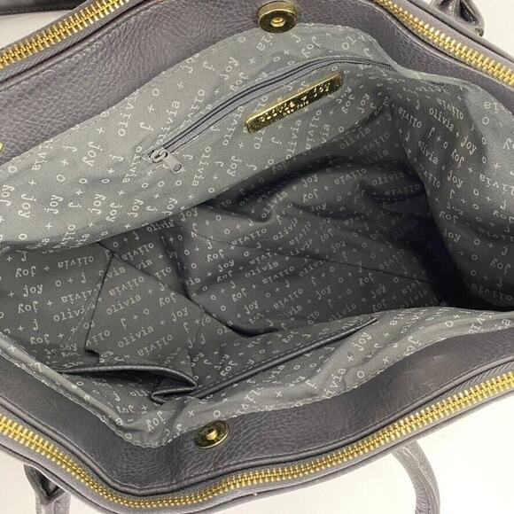 Olivia + Joy New York Womens Leather Shoulder Bag Blue Handle‎ Adjustable Strap - Picture 4 of 12